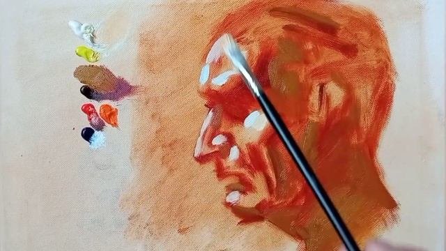 Как нарисовать/написать/лицо/портрет/голову/ маслом быстро за 10 минут.Художник Голубев Александр