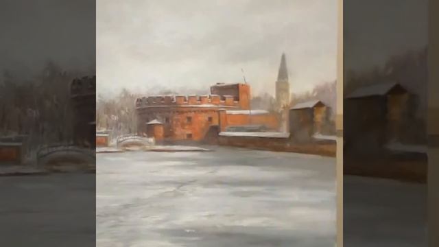 Зимний Калининград. Холст,масло 60*60. Техника Алла прима. Художник Голубев Александр