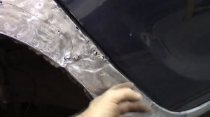 Переделка хламового крыла на Опеле споттером Пилот. Body repair after an accident.