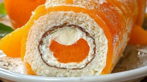 🍊 Рулет с мандаринами без выпечки