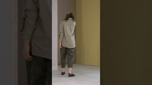 Стильный костюм из рубашки и кожаных брюк DEESSES 2076 PLUS SIZE | ДИЗАЙНЕРСКАЯ БЕЛОРУССКАЯ ОДЕЖДА