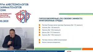Как сбалансировать кристаллоиды Афончиков В.С. ФАРР 2021