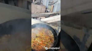 Плов на 3,5 кг риса.