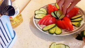 Красивая нарезка из овощей.Украшение салата.Карвинг.