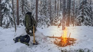 Мини-поход выходного дня | Готовлю на костре | Настоящая зима