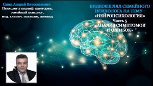 Видеовзгляд медицинского психолога-логопеда на тему: «Нейропсихология ч.5: «Анализ симптомов и ошибо