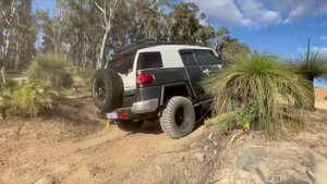 Testing the Toyota FJ Cruiser 4wd system off-road in Mundaring powerlines track