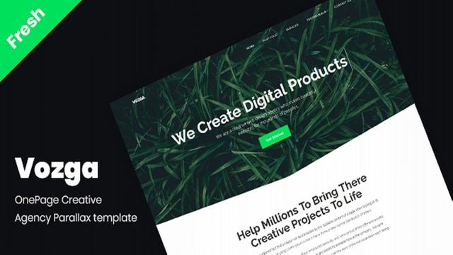 Vozga - OnePage Creative Agency Parallax template | Themeforest Website Templates and Themes