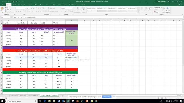 Excel Project 5 Nested IF and SUM