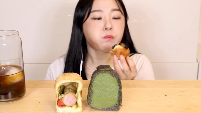 ASMR Cream Bread Mukbang 돌체테리아 식빵 먹방 🍞 디저트 크림빵 치즈빵 녹차 Cheese Green Tea roti pencuci mulut パン デザート