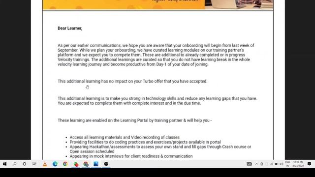 wipro onboarding update mail |wipro turbo | wipro elite | pjp update on-boarding