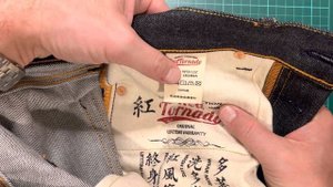 Red Tornado 55501 Men's 14oz Raw Red Line Selvedge Denim - work wear, unwashed, unsanforized, China
