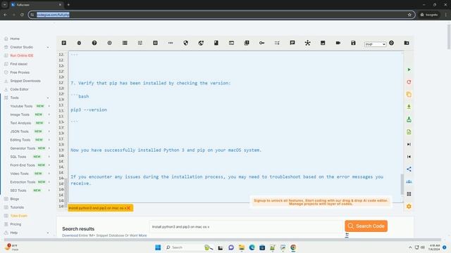 Install python3 and pip3 on mac os x