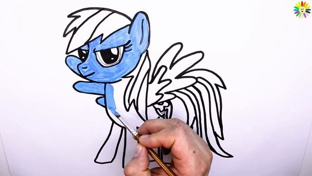 How to draw a Pony RAINBOW - Rainbow Dash