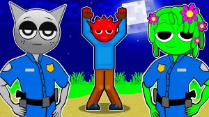 МЫ СТАЛИ СПРУНКИ ПОЛИЦЕЙСКИМИ В МАЙНКРАФТ! СПРАНКИ ПЧОЛА SPRUNKI INCREDIBOX MINECRAFT