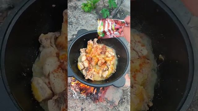 Казан кебаб из курицы 🐔 🍲 #kazan-mangal161 #Казан-Мангал