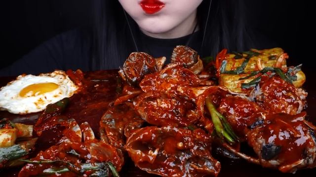 ASMR SPICY SEAFOOD, RAW CRAB, 직접 만든 양념 게장 먹방, KIMCHI, 게장, 꽃게, 오이김치 먹방 MUKBANG EATING SOUNDS