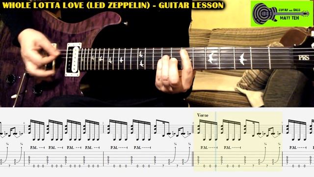 LED ZEPPELIN Whole Lotta Love GUITAR TABS Lesson Tutorial | Intro Riff / Verse / Chorus / Solo смотреть онлайн