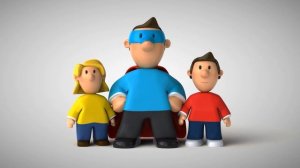 Анимационный детский футаж - Папа супергерой | Семья