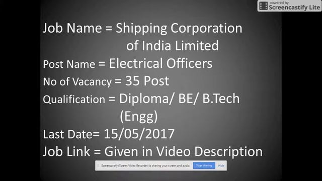 [APPLY ONLINE] Trainee Electrical Officer | Shipping Corp of India Ltd Recruitment 2017