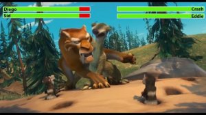 Diego & Sid vs. Crash & Eddie with healthbars