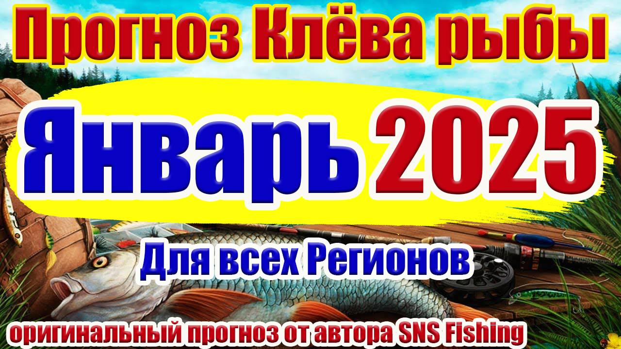 Прогноз клева рыбы Январь 2025 Календарь рыбака Прогноз клева рыбы на неделю