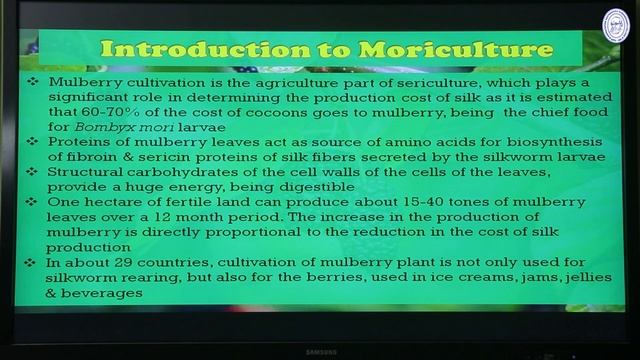 ZOOLOGY (Sem-III SEC) Lecture on Sericulture (Class no. 2) by Supratick Seal