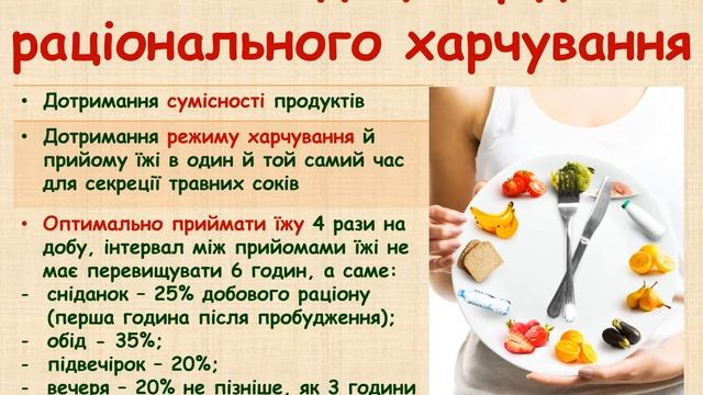 Раціональне харчування – основа нормального обміну речовин