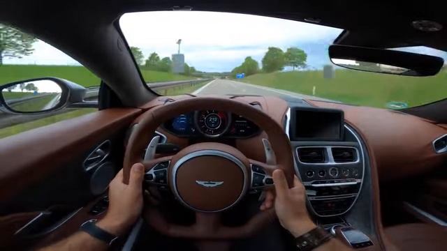 Aston Martin DBS on the AUTOBAHN, Onboard, POV смотреть онлайн