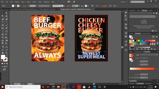 HOW TO DESIGN BURGER POSTER | ADOBE ILLUSTRATOR TUTORIAL   | The design matters