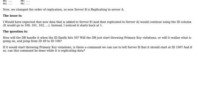 Databases: Identity Column Behaviour After Replication