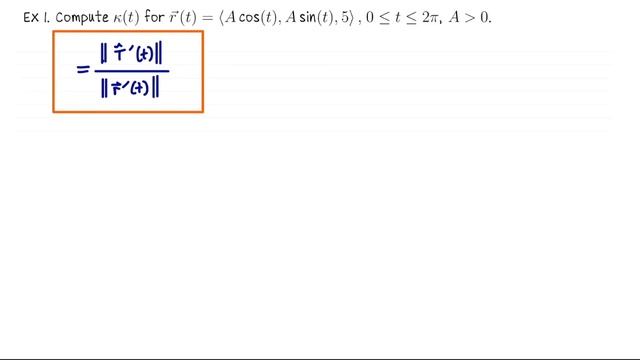 Multivariable Calculus: Curvature κ(t) for a parametrized curve