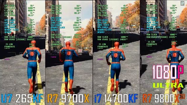 Intel i7 14700KF vs Ryzen 7 9700X vs Ultra 7 265KF vs Ryzen 7 9800X3D -- CPU Comparison 2024....