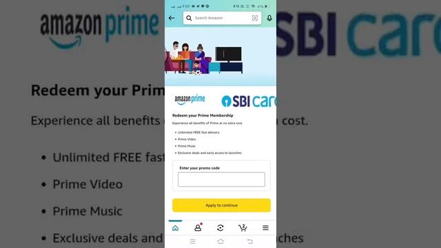 How to activate Amazon Prime using SBI voucher?