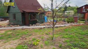 13 Выкладка дорожек тротуарной плиткой.Подготовка почвы под газон.