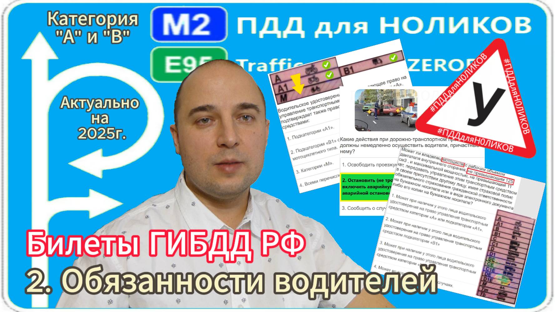 2. Обязанности водителей - разбор экзаменационных билетов ПДД на категорию А и В.