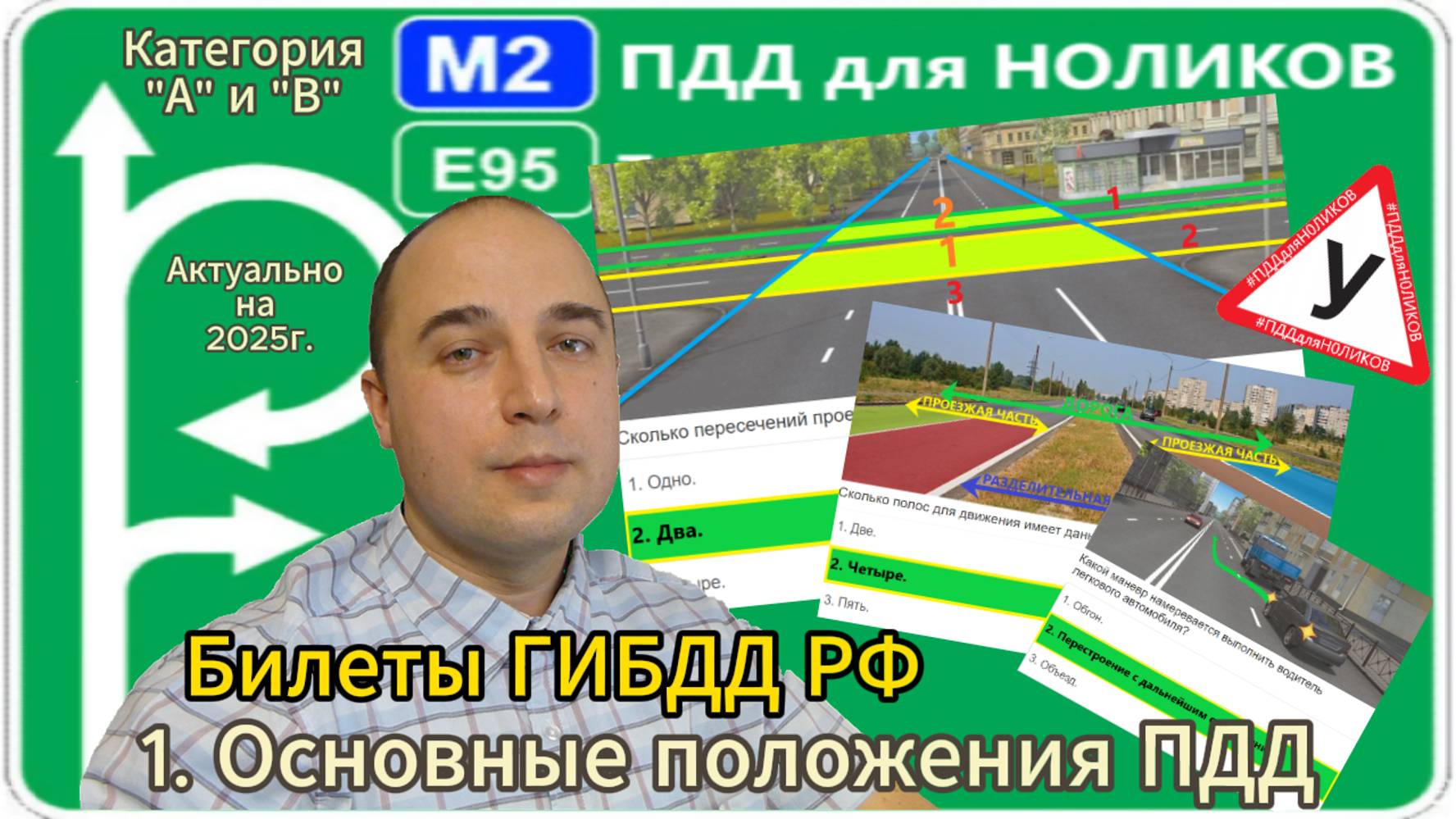 1. Основные положения ПДД - разбор экзаменационных билетов ПДД на категорию А и В.