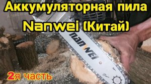 Аккумуляторная цепная пила Нанвей Nanwei китайская. Часть 2. Заготовка дров для гаража.