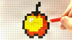 Рисуем Яблочко легко по клеточкам