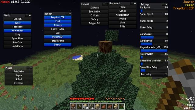Minecraft 1.7.2 - 1.7.5 : Hacked Client - XENON - Full Review + PVP [HD] смотреть онлайн