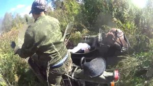 Движение мотоцикла Урал на понижающей передаче