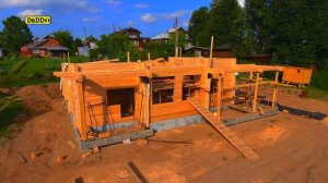 10 Дом из Клееного Бруса под ключ - все этапы работ .