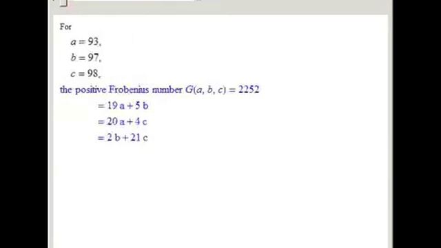 Positive Frobenius Numbers of Three Arguments