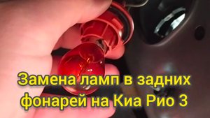 Замена ламп в задних фонарях на Киа Рио 3.