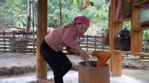 Harvesting Gac Fruit to Make Handmade Cakes and Sell Them on the Streets | Trieu Mai Huong