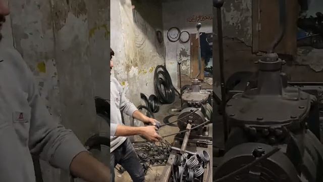 Процесс изготовления пружин.