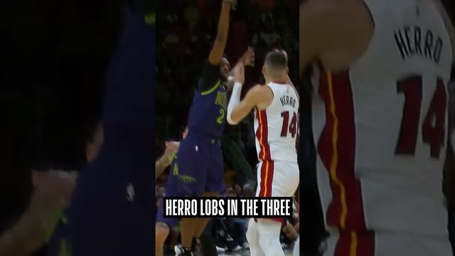 Tyler Herro’s lob turns into a three! | #Shorts