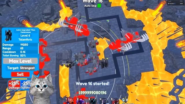 БЕСКОНЕЧНЫЙ РЕЖИМ С ТЕЛАНТРИКОМ / ЧИТЕРЫ / БАГИ в Toilet Tower Defencse Roblox Endless Mode