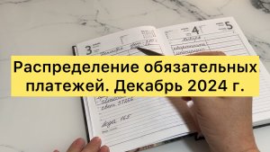 Распределение обязательных платежей за декабрь.