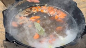 Приготовил УХУ и Шашлык из Сазана. Душевный отдых на Природе!